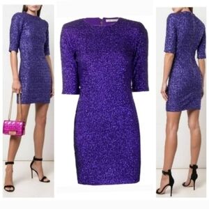 Alice + Olivia Inka Sequin Mock-Neck Mini Dress  size 0